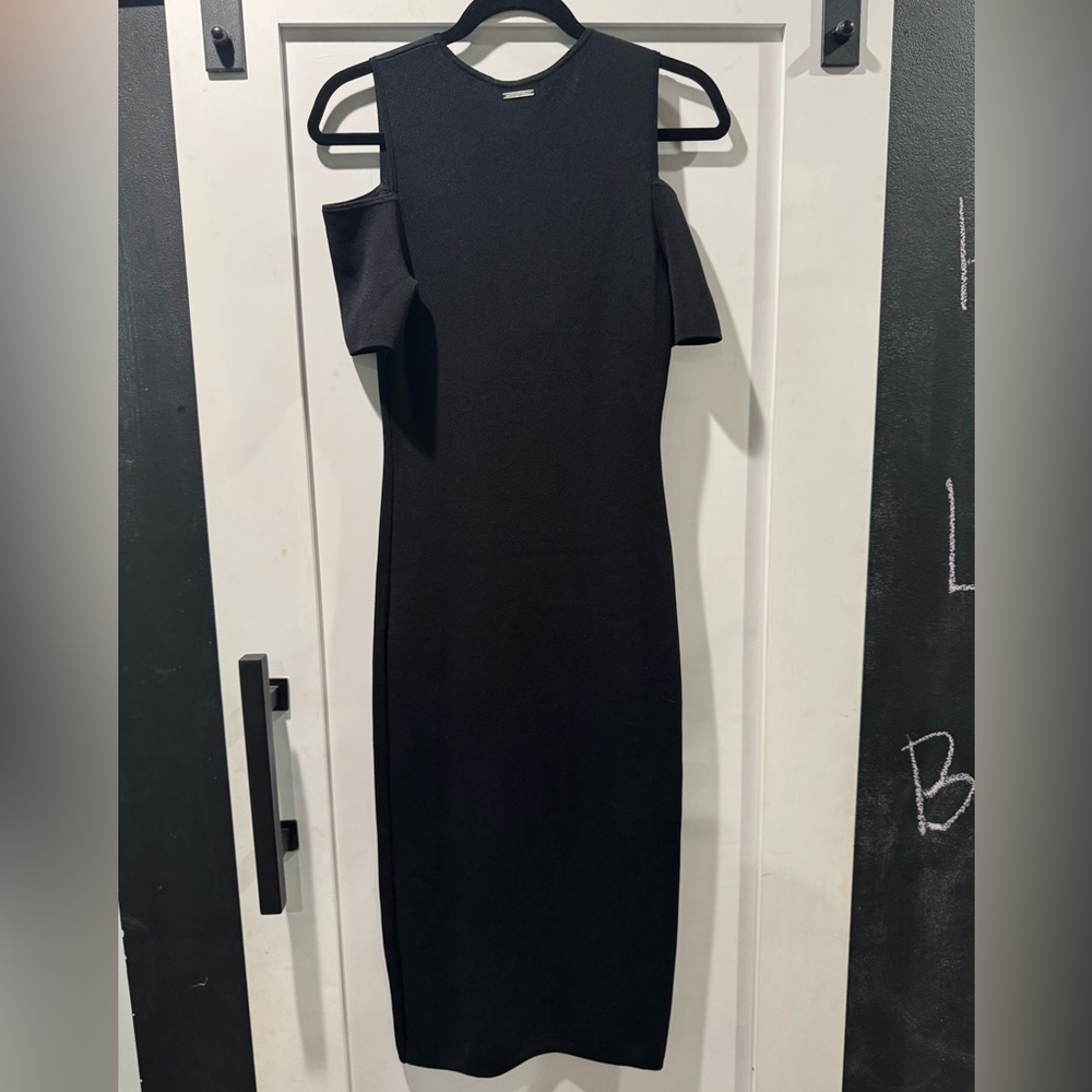 Michael Kors Elegant Black Cold Shoulder Dress